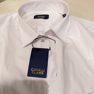 Cavalli Class white dress shirt NWT